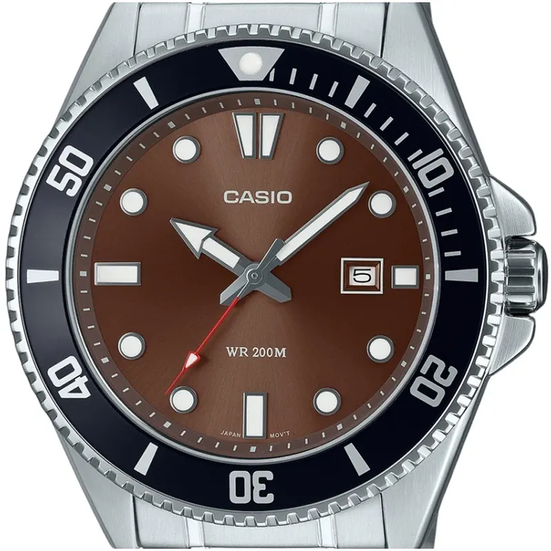 Casio Duro Diver's 200M Brown Dial Quartz Men's Watch- MDV-107D-5AV